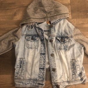 American Eagle Outfitters sweater and denim jacket
